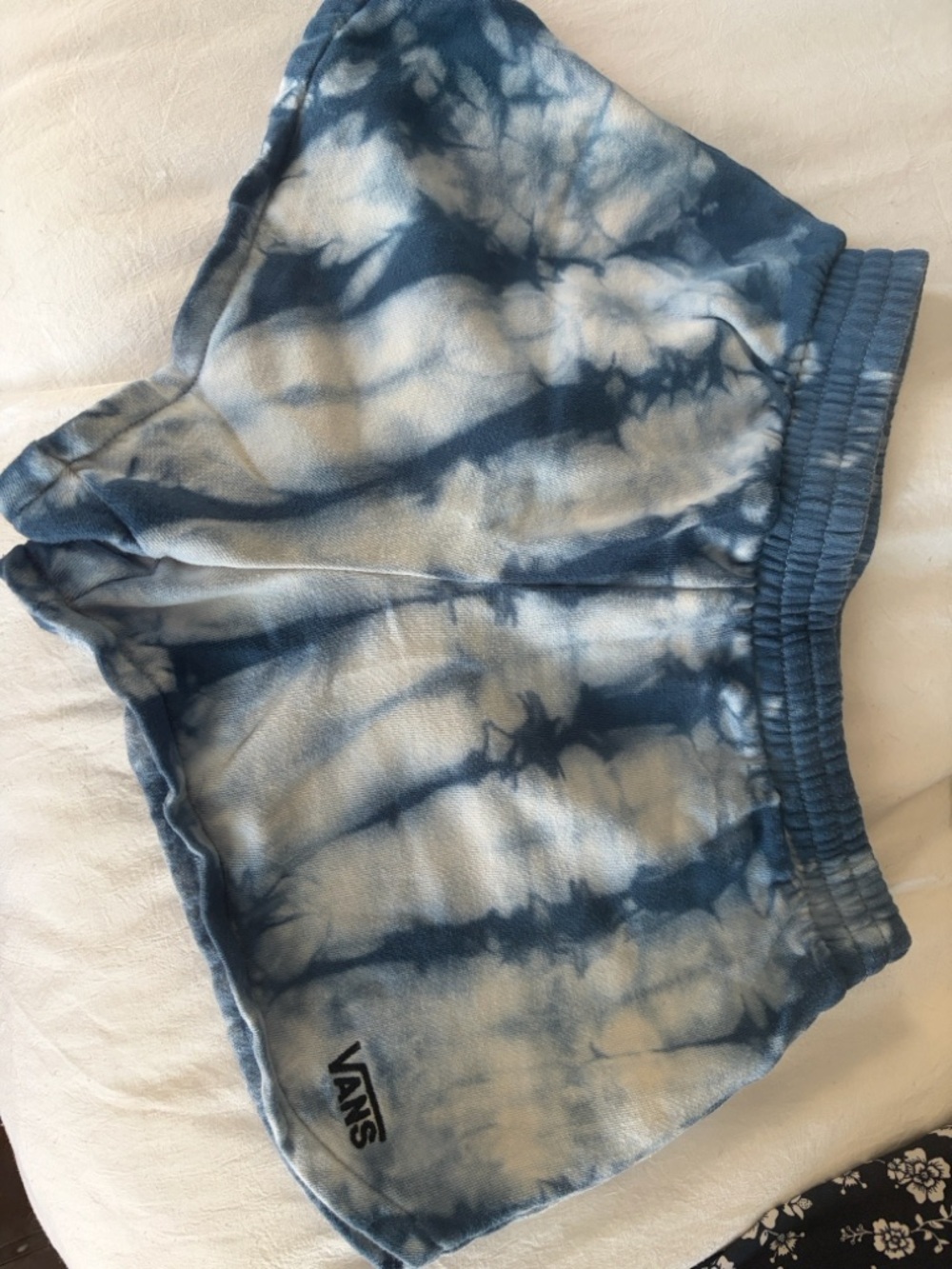 Vans Light Blue and White Tie-Dye Lounge Shorts